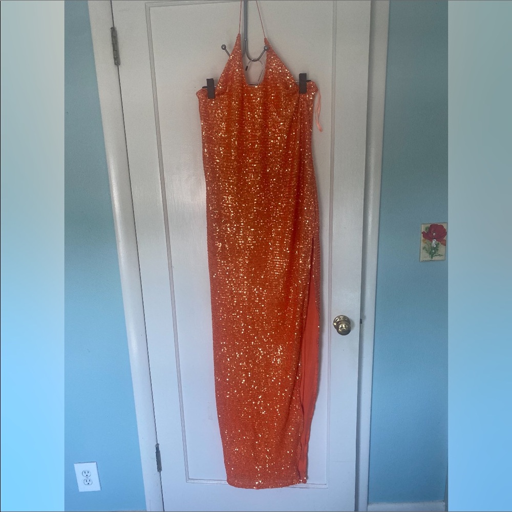 Orange Sequin Fashion Nova Dress